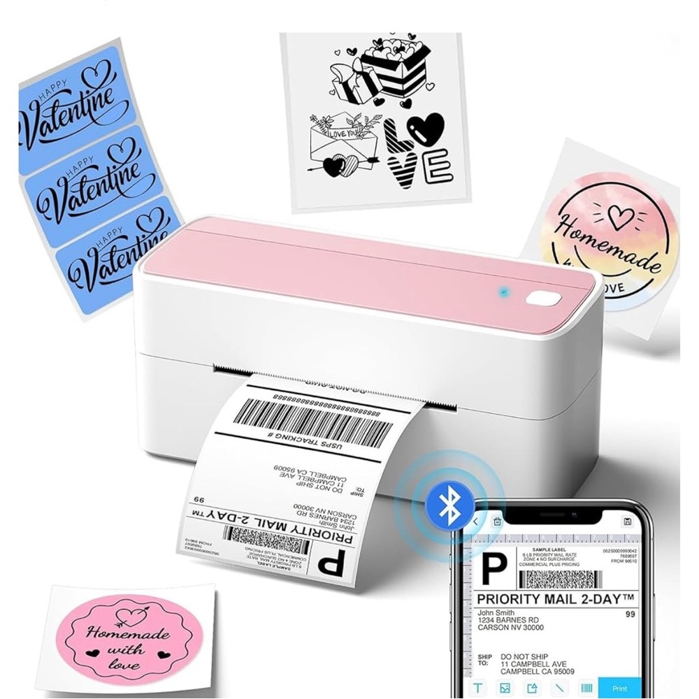 Pink Bluetooth Label Printer